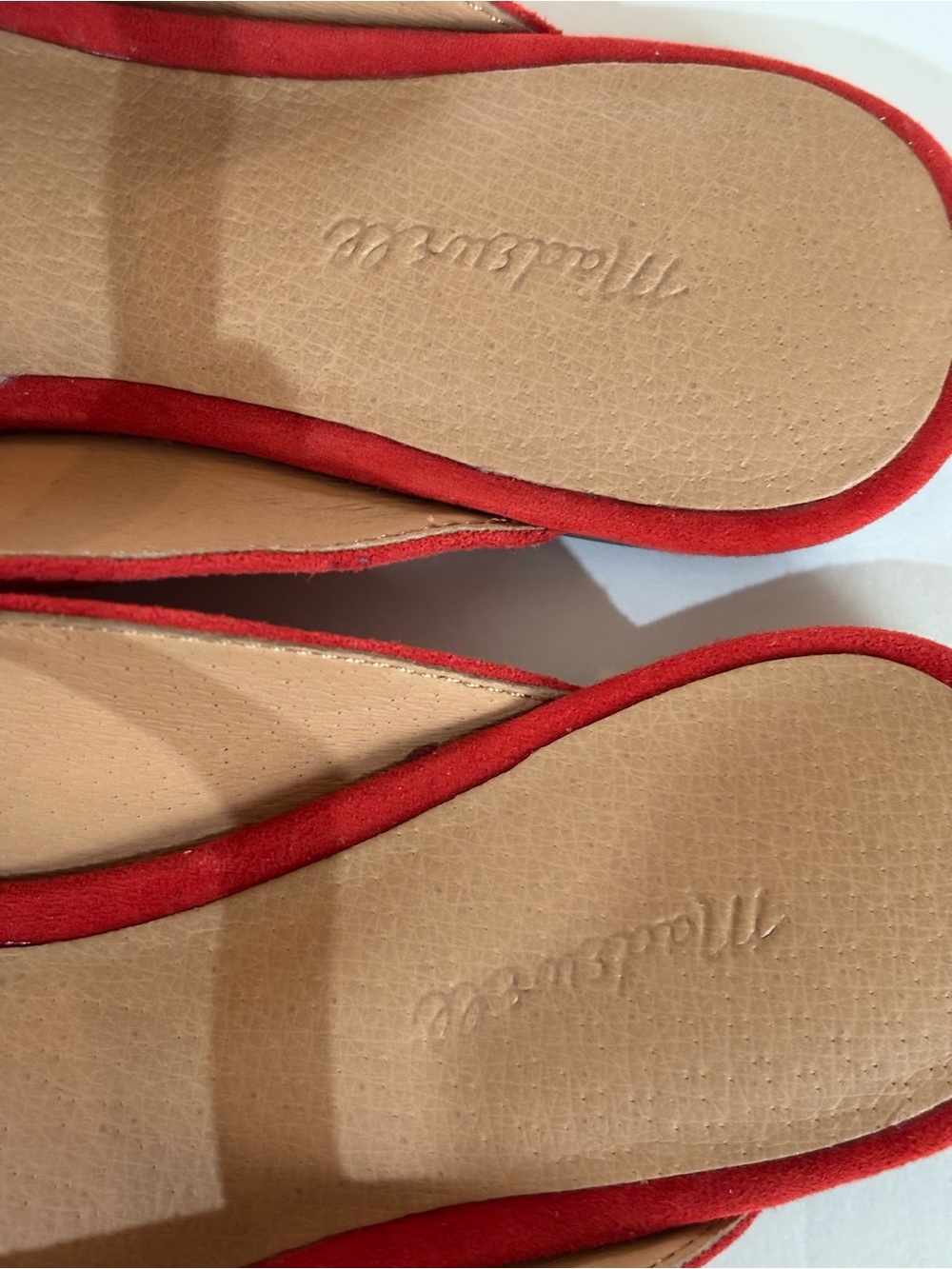Madewell Red Suede Mary Jane Slide Mules - Picture 6 of 8